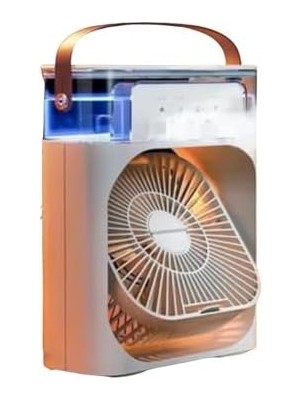Buzlu Vantilatör Mini Fan 5 Spreyli Su Püskürtmeli 600 ml Buhar Makinesi Nemlendirici Mini Klima Rgb
