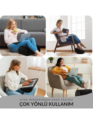 Ergonomik Visco Ayak Minderi, Oyun Koltuğu ve Ofis Koltuğu Için Anti Alerjen Ayak Yastığı, Ayak Koyma Yeri Taburesi, Çok Amaçlı Rahatlatıcı Yarım Silindir Iki Parça Masa Altı Ayak Desteği