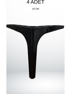 Decovibe Mobilya Kanepe Tv Ünitesi Koltuk Ayağı 15 cm Plastik Siyah Renk Baza Ayakları 4 Adet