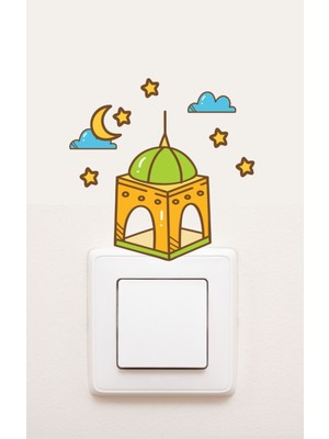 Kt Grup Priz Ramazan Cami Ay ve Yıldızlar Dekoratif Priz Sticker