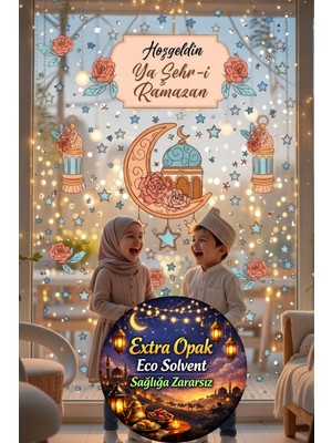Kt Grup Hoşgeldin Ramazan 100 Parça Mat Görünümlü Duvar Cam Kapı Sticker Seti