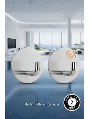 FRY 2'li Banyo ve Mutfak Askı Seti - SUS304 Lazer Kesim Çelik Ultra Güçlü Yapışkanlı Askı