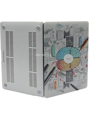 Air M1 Kılıf 13 Inç Uyumlu Beyin Desen Temalı Sert Plastik Uv Lazer Baskı Touchıd M1 Air A2337 A2179 A1932 Beyaz