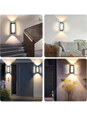 Dekoratif 3 Yönlü LED Aydınlatma 9W 3200K Gün Işığı Iç ve Dış Mekan Lara LED Aplik Duvar Lambası