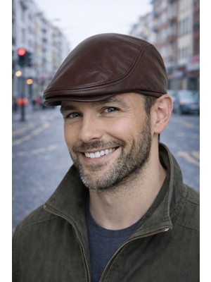 Hakiki Deri Lastikli Ördek Kasket Şapka