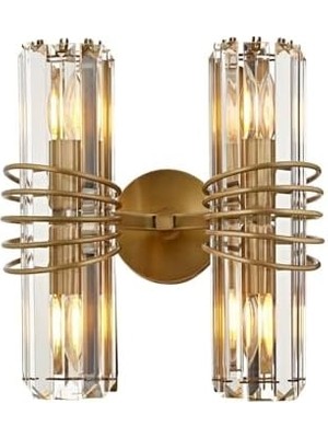 AP-60398-2E Eskitme Kaplama Aplik E14 Metal Kristal 30X20CM