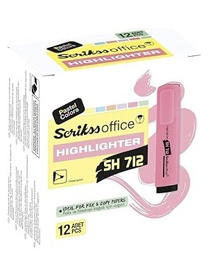 SHC4200 Scrikss Office SH712 Fosforlu Pastel Kalem 12'lik Ambalaj Pastel Lila