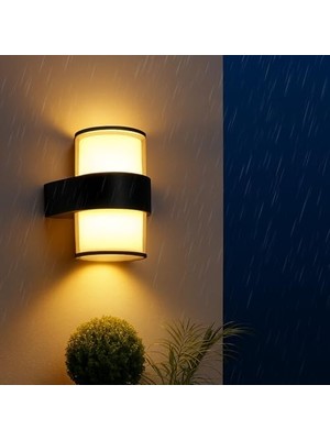 LED Duvar Aplik 12W IP54 – Günışığı 3200K, 1170 Lümen, Su Geçirmez Iç ve Dış Mekan Aydınlatma, Bahçe Balkon Teras Ev Koridor Için