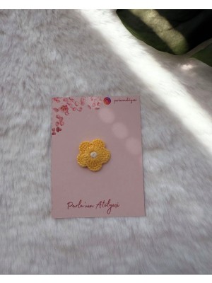 Parla'nın Atölyesi 0-3 Yaş Az Saçlı ve Saçsız Bebek Tokası Sarı Çiçek