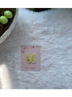 Parla'nın Atölyesi 0-3 Yaş Az Saçlı ve Saçsız Bebek Tokası Sarı Kelebek