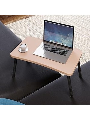 SHC4200 Intergo Renkli Laptop Sehpası Katlanabilir Yatak Koltuk Üstü Kahvaltı Bilgisayar Sehpası - Capuccin