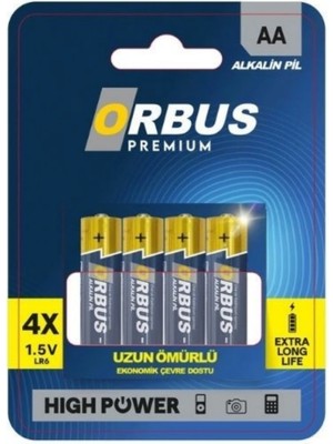 Orbus Lr6 Alkalin Aa Kalem Pil 4'lü Blaster