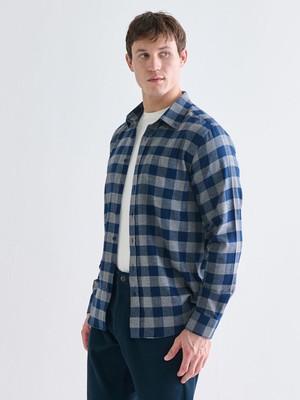 Lc Waikiki Yeni Sezon Regular Fit Uzun Kollu Ekose Gabardin Erkek Gömlek