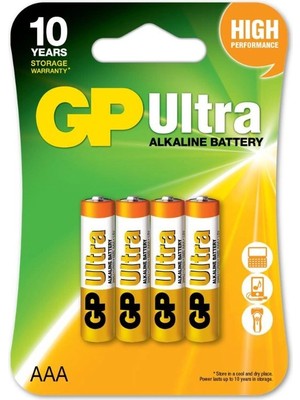 Gp LR03 1.5V Ultra Alkalin Aaa Ince Kalem Pil 4'lü
