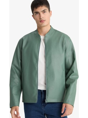 DeFacto Su İtici Slim Fit Suni Deri Mont D8525AX26SP