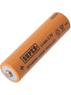Supex 18650 3.7V 1200MAH Li-Ion Pil (Başlı)
