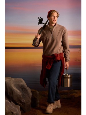 DeFacto Diago Comfort Fit Yüksek Bel Geniş Paça Düz Paça Termal Polarlı Jean Pantolon V0796AZ25WN