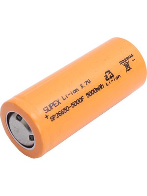 Supex 26650 3.7V 5000MAH Li-Ion Pil (Başsız)