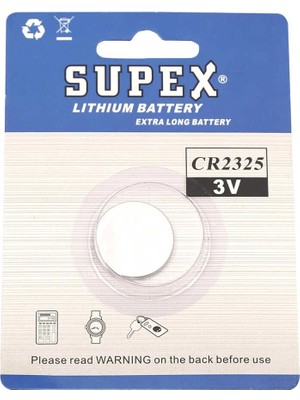 Supex CR2325 3V Lityum Düğme Pil Tekli Kart