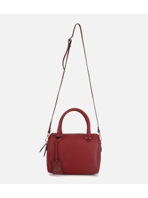 Hotiç 03CAH316720A780 KADIN Deri Bordo Fermuarlı Omuz Çantası