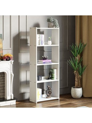 Ceramical KTS3E Modern 5 Raflı Kitaplık - 54X155CM - Beyaz