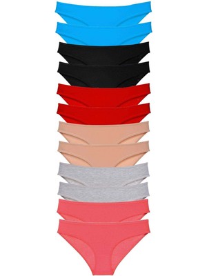 Marsilyan 12 Adet Eko Set Likralı Kadın Slip Külot Çok Renkli 3