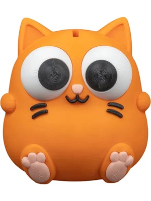 Lounge Turuncu Kedi Kumbara 16 cm – Dekoratif Para Kutusu