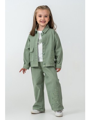 Kinderos Incili Çiçek Nakışlı Kız Çocuk 3\'lü Takım - 26K 6367