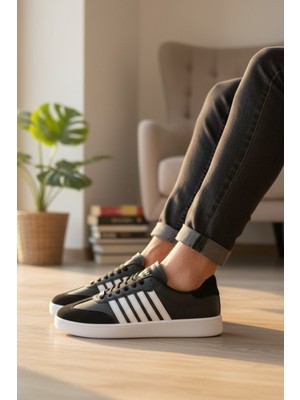 Enoch Erkek Günlük Spor Ayakkabı Retro Sneaker 5 Çizgili ve Süet Detaylı Klasik Court Modeli