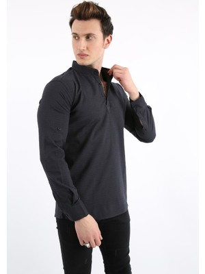 buğrahayalin Erkek Günlük Likralı Hakim Yaka Gömlek