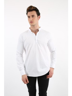 buğrahayalin Erkek Günlük Likralı Hakim Yaka Gömlek