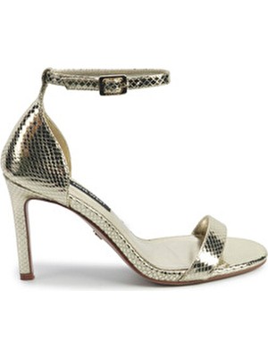 Nine West Kadın Altın Topuklu Sandalet Isla2 5pr Tokalı 9 cm Topuk Boyu