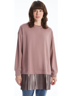 Lc Waikiki Yeni Sezon Bisiklet Yaka Düz Oversize Kadın Sweatshirt Tunik