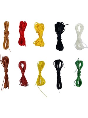 Gulistan Pazarı Karışık Renk,inceli ve Kalınlı Tesbih Ipi.kolye Ipi.. Üçer Metrelik On Adettir