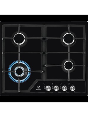 Electrolux EGS6436K 600 Serisi Speedburner 60 cm Gazlı Döküm Izgaralı Wok Siyah Emaye Ankastre Ocak