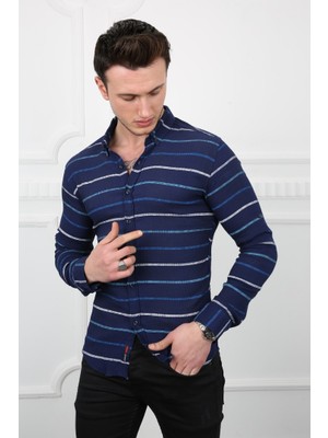 buğrahayalin Erkek Günlük Kalın Çizgili Gömlek