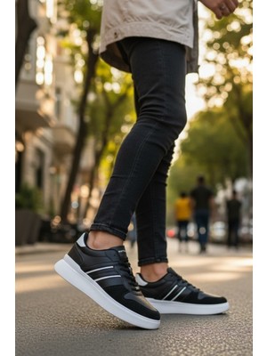 Enoch Erkek Günlük Spor Ayakkabı Çift Şeritli Sneaker Süet Detaylı ve Rahat Kalıp
