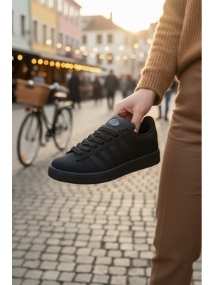Enoch Erkek Günlük Spor Ayakkabı Düz Tabanlı Sneaker Tırtıklı 3 Şeritli Retro Model