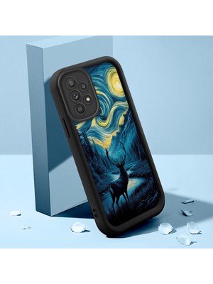 HONTINGA Samsung Galaxy A52S ile Uyumlu Kılıfı Düşüme Önleyici Basitlik Anti Düşme Kamera Korumali Hayvan Siyah Desen Yumuşak Silikon Telefon Kılıfı Kadın ve Erkek Için Uygundur K2-0247