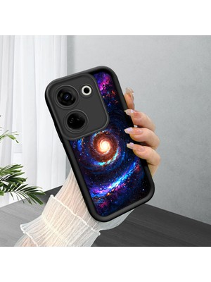 HONTINGA Tecno Camon 20 Pro 5g ile Uyumlu Kılıfı Düşüme Önleyici Basitlik Anti Düşme Kamera Korumali Sevgi Siyah Desen Yumuşak Silikon Telefon Kılıfı Kadın ve Erkek Için Uygundur K2-0244