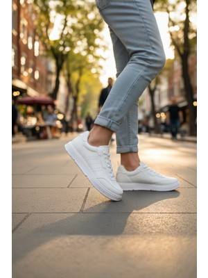 Enoch Erkek Günlük Spor Ayakkabı Düz Tabanlı Sneaker Perfore Detaylı Sade ve Hafif Model