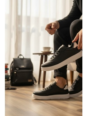 Enoch Erkek Günlük Spor Ayakkabı Düz Tabanlı Sneaker Perfore Detaylı Sade ve Hafif Model