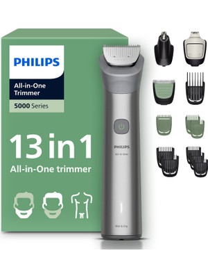 Philips 5000 Serisi 13in1,Erkek Bakım Seti,Yüz/Saç/Vücut Tıraş Makinesi,Islak /Kuru Kullanım,MG5942/15