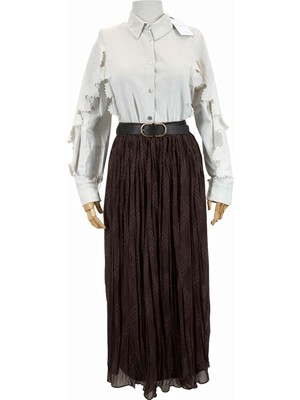 JOOQSTORE Desenli Şifon Etek