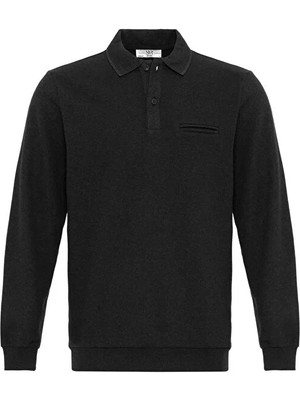 Süvari Rahat Kalıp Polo Yaka Düz Triko Kazak