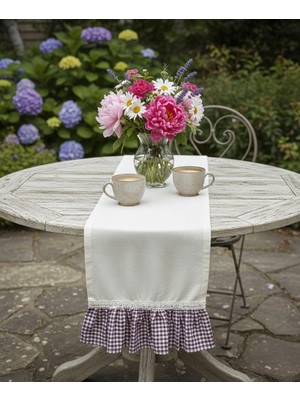 Doğa Teks Home Ekose Fırfırlı Runner (45X100)