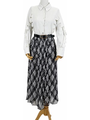 JOOQSTORE Desenli Şifon Etek