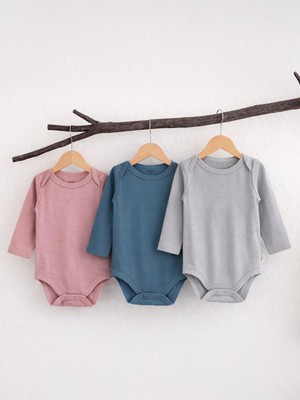 Civil Baby Basıc 3 Lü 0-36 Ay Çıtçıtlı Badi - Gri 12-18 Ay