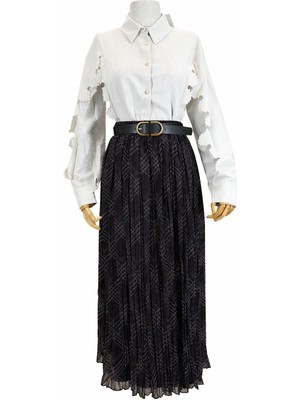 JOOQSTORE Desenli Şifon Etek