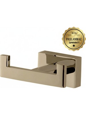 Premium Pirinç Katre 2li Askılık,bornozluk Gold